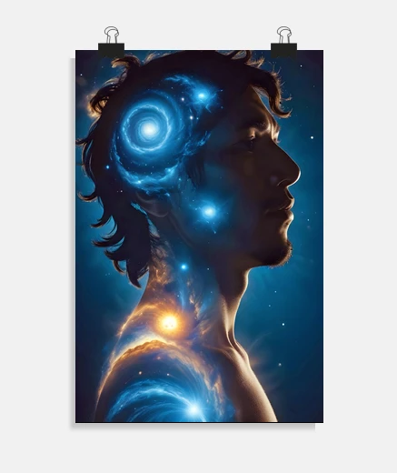 Poster Cosmic Double Exposure Space Infinity