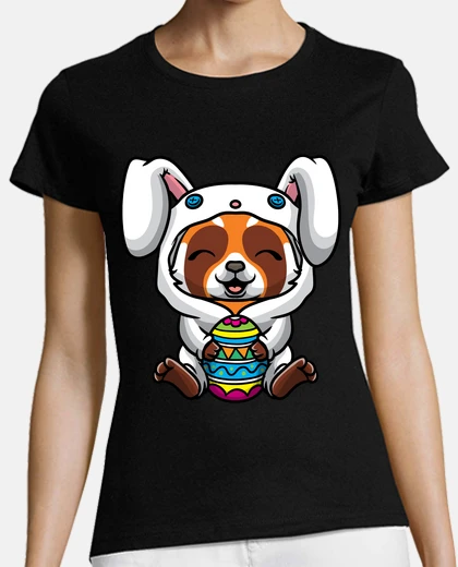 Tee-shirt costume de lapin de pâques panda rouge 