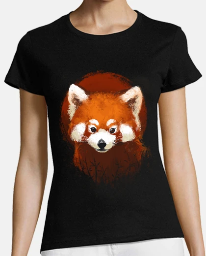 Tee-shirt coucher de soleil panda roux - nature animale