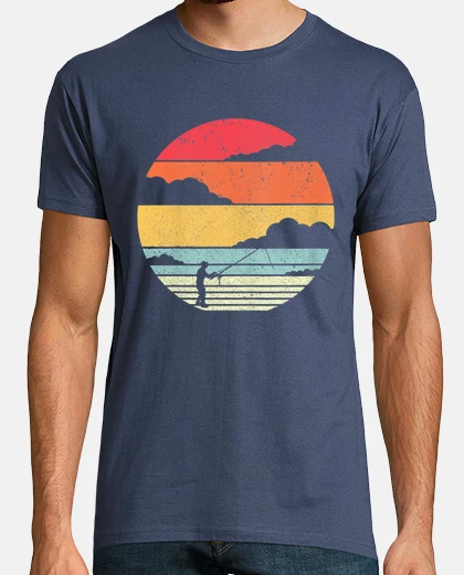 Tee-shirt coucher de soleil pêcheur sport pêche sportive nature