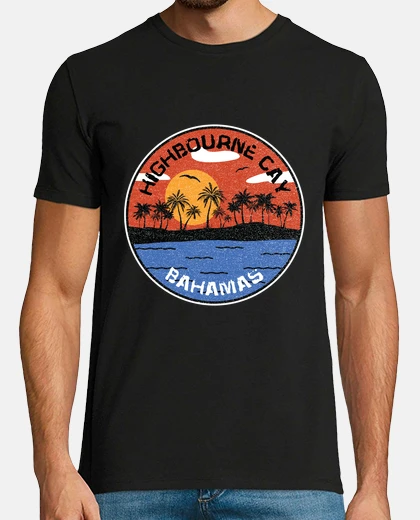 Tee-shirt coucher de soleil sur highbourne cay ba