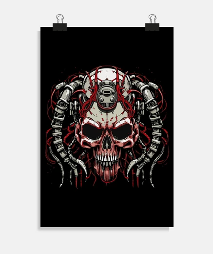 Poster couleur du crâne extraterrestre