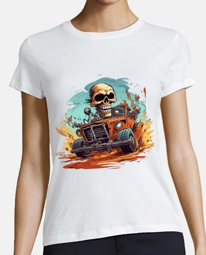 Tee-shirt Couleurs modernes sur skull et tete de