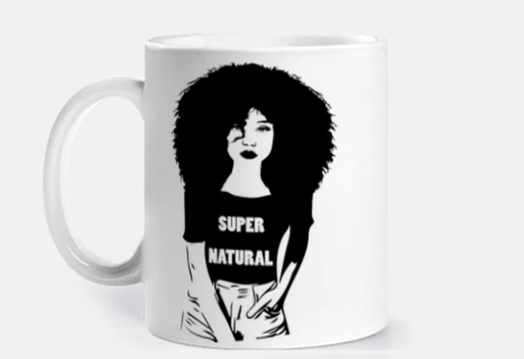Mug coupe afro affirmation identité Afrique tasse à personnaliser café thé pochoir graffiti street art 