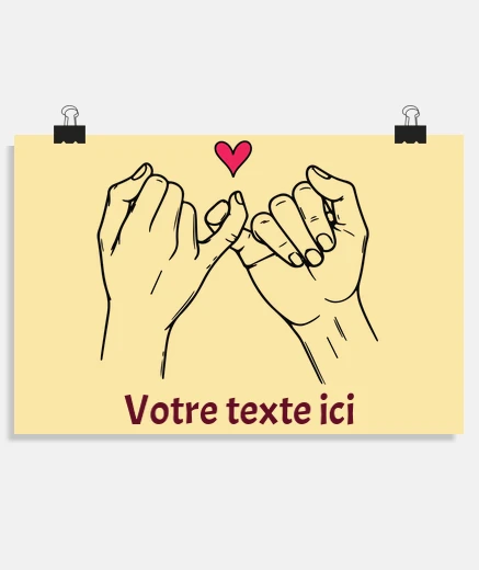 couple amoureux personnalisable personnalisé  poster chambre salon bureau boutique restaurant artisa
