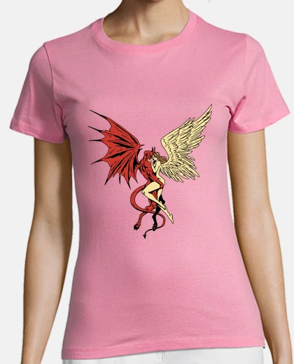 Tee-shirt couple de l ange et du démon, la belle et la bête 