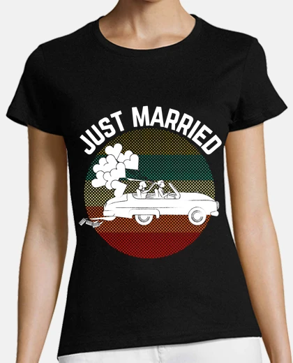 Tee-shirt couple juste marié drôle enterrement de