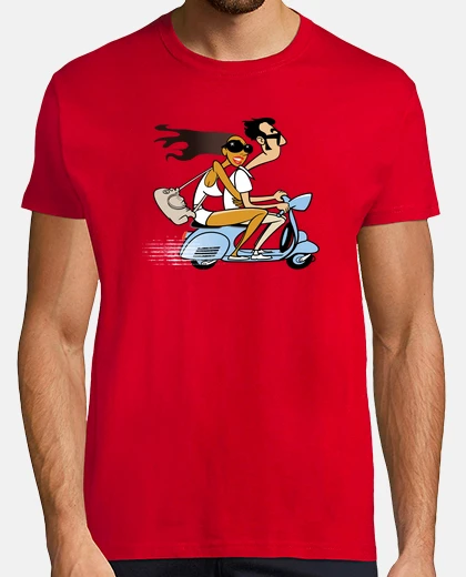 Tee-shirt couple scooter