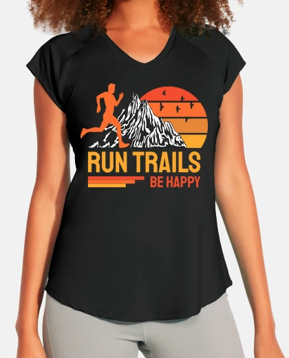 Tee-shirt courir les sentiers être heureux coureu
