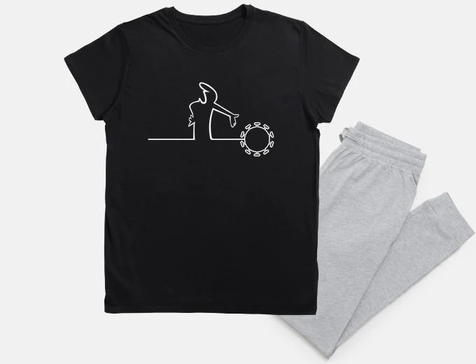 Pyjama covid wtf - humor drawing