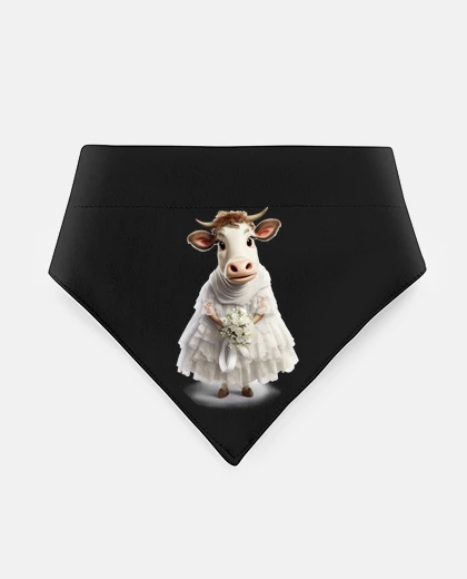 Mascotas cow as a bride vintage retro funny