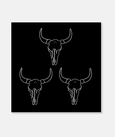 Wall cow death acab - skeleton cow head