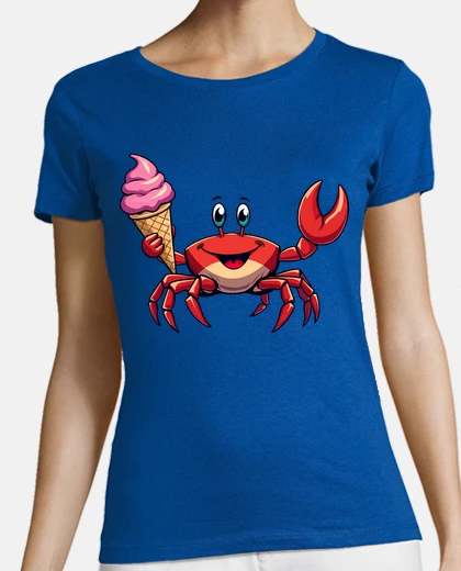 Playera crab carrying an ice cream
