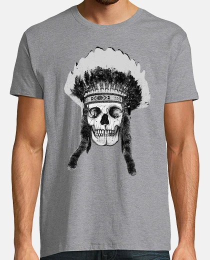 Tee-shirt crâne and coiffe indienne