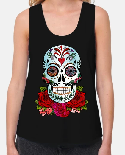 Tee-shirt crâne avec des roses