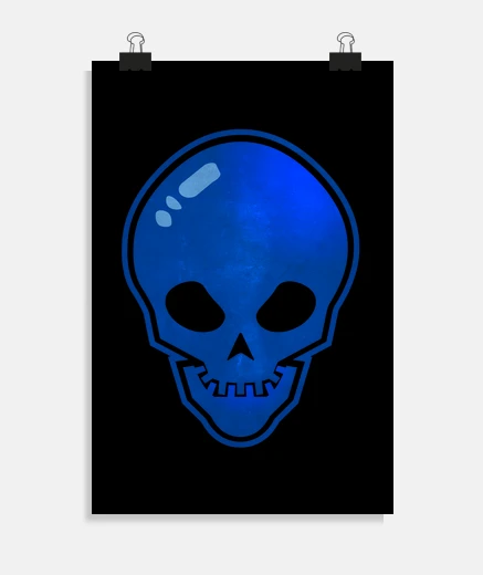 Poster crâne bleu