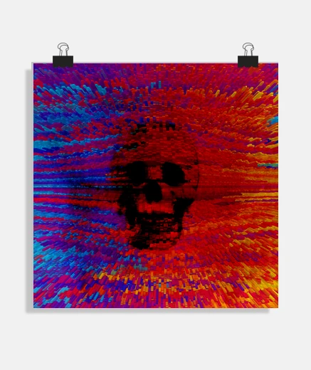 Poster crâne coloré