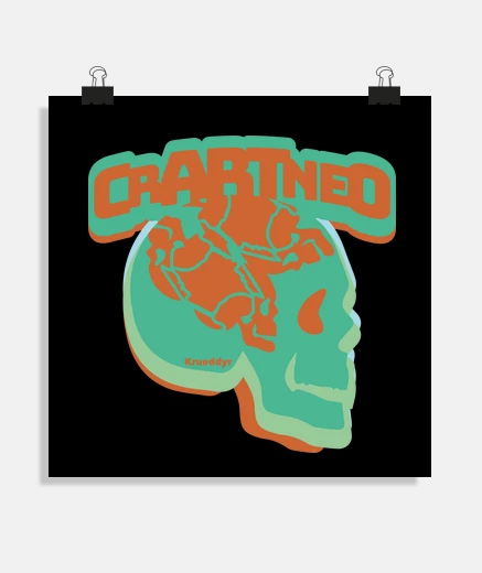 Poster crâne crâne chemise cerveau