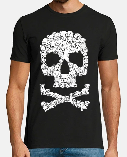 Tee-shirt crâne de pirate chiots skull animaux cadeaux chiens