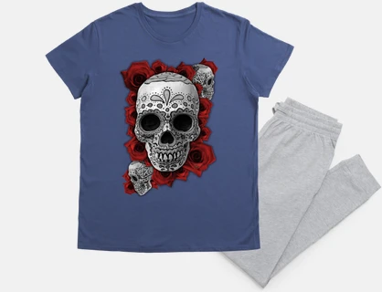 crâne mexi can une roses