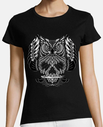 Playera cráneo de búho adornado