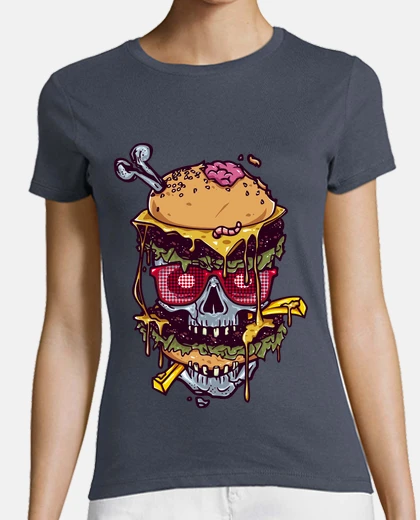 Playera cráneo de hamburguesa
