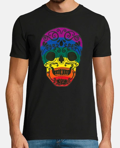 Camiseta cráneo del azúcar del arco iris