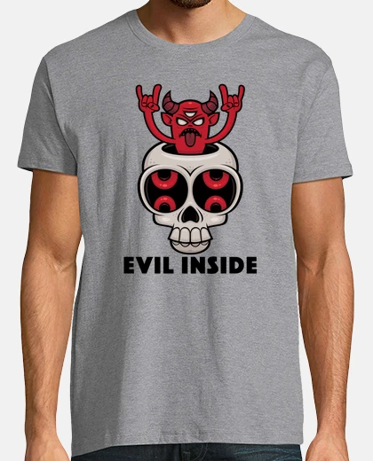 Camiseta cráneo poseído mal dentro
