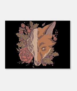 cráneo de zorro de otoño
