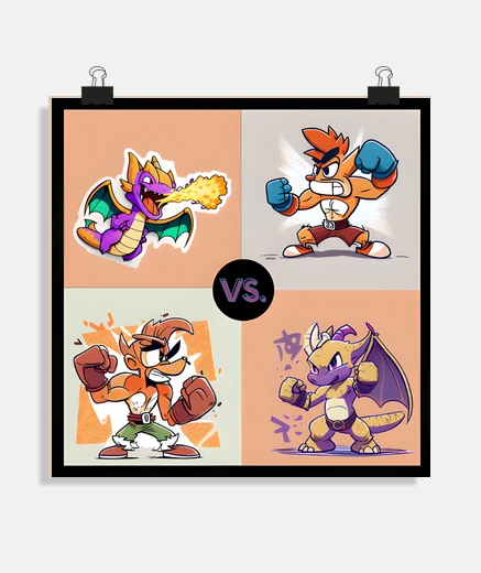 Póster Crash Bandicoot vs. Spyro