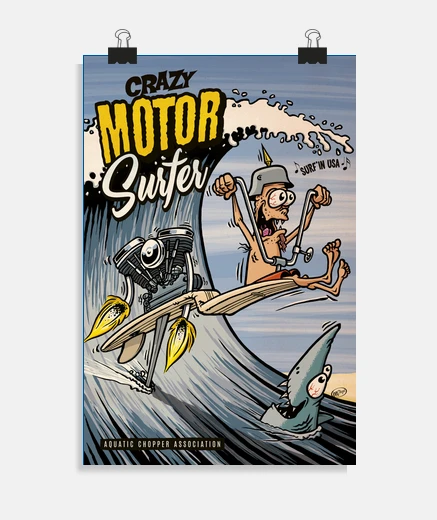 Poster crazy motor surfer