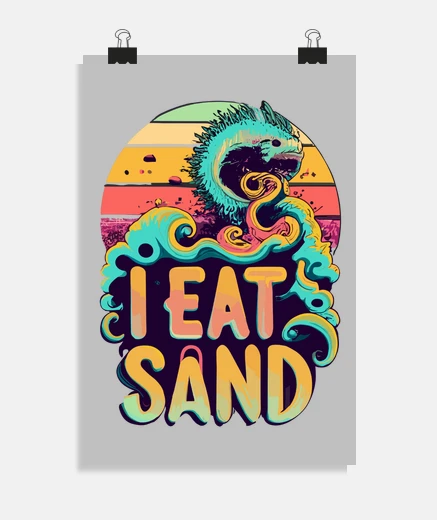 Poster création de t-shirt je mange du sable