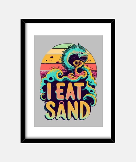 Cadre création de t-shirt je mange du sable