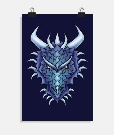 Poster créature mythique du dragon cornu