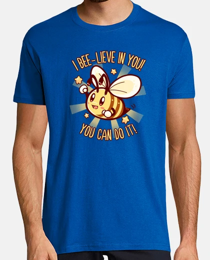 T-shirt credi in te stesso - camicia da uomo bee pun