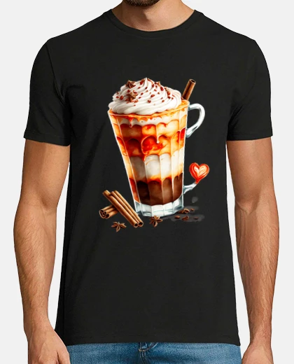 Tee-shirt creme chantilly canelle chaud café