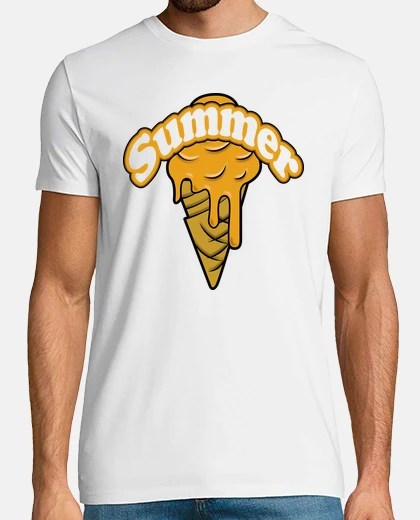 Tee-shirt crème glacée gaufre orange été ny orang