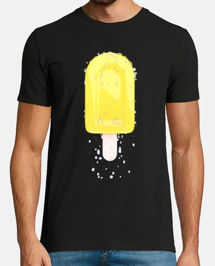 Tee-shirt crème noir de t de glace de citron