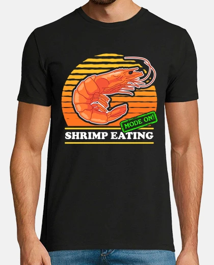 Tee-shirt crevettes mangeant des fruits de mer cr