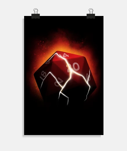 Poster critical hit - boardgame dnd rpg master