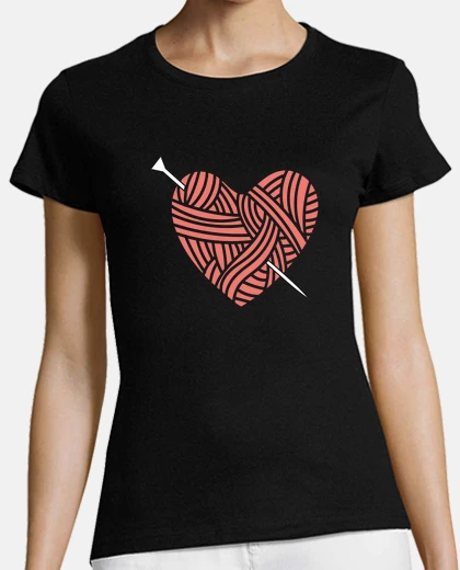 T-shirt crochet heart funny crocheting yarn knitting