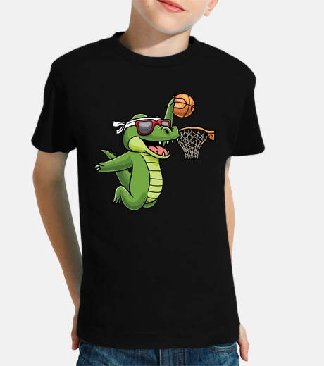 Vêtements crocodile jouant au basket alligator