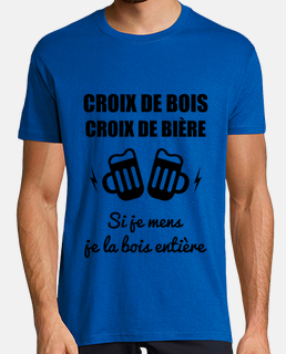 Tee-shirt humoristique (croire au père noël c'est bien(dessin de bière)  boire une bière de noël c'est mieux)