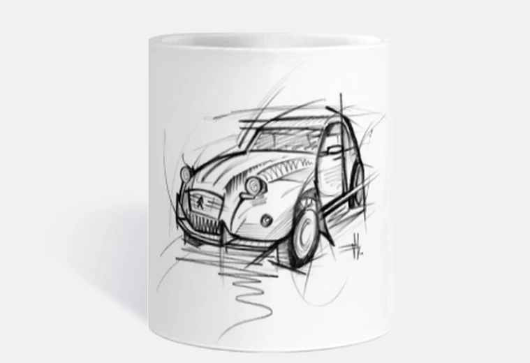 Mug croquis 2cv paola garmo
