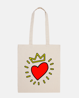 crown heart tote bag