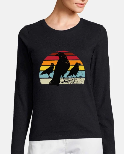 T-shirt Crows Retro Crow Raven