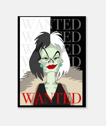 Wall cruella de vil, canvas