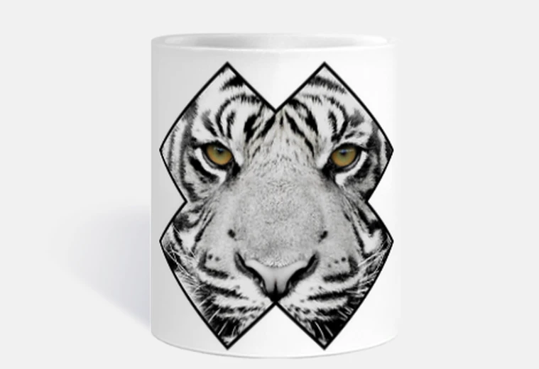 Taza Cruz Rostro Tigre Felino Cabeza