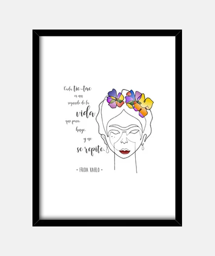 Cuadro Cuadro con marco vertical 3:4 (30 x 40 cm) Frida Kahlo