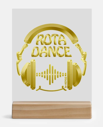 Metacrilato Cuadro Metacrilato - Rota Dance Music - logo Dorado